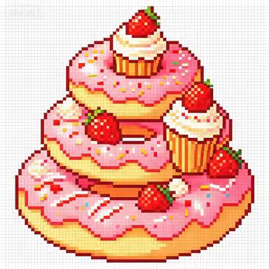 Food-stacked donut tower