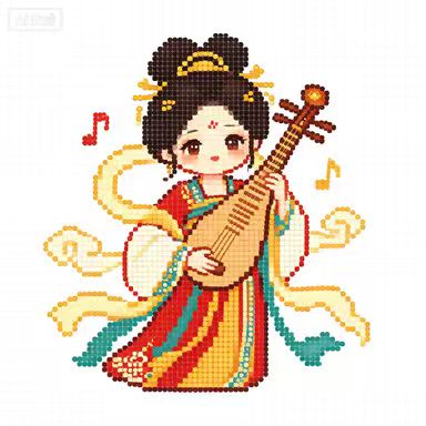 Chibi Ancient Chinese Characters-Pipa Lady